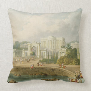 The British Residency at Hyderabad in 1813, from V Throw Pillow