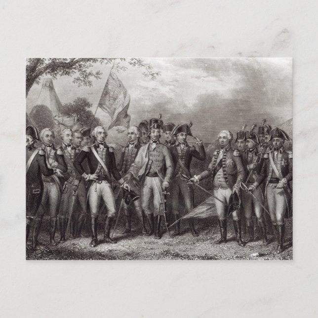 The British Surrendering their Arms Postcard (Front)