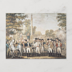 The British Surrendering to General Washington Postcard
