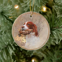 The Brittany spaniel Ceramic Ornament Zazzle