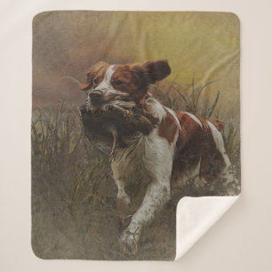 The Brittany spaniel Ceramic Tile Beverage Coas Sherpa Blanket