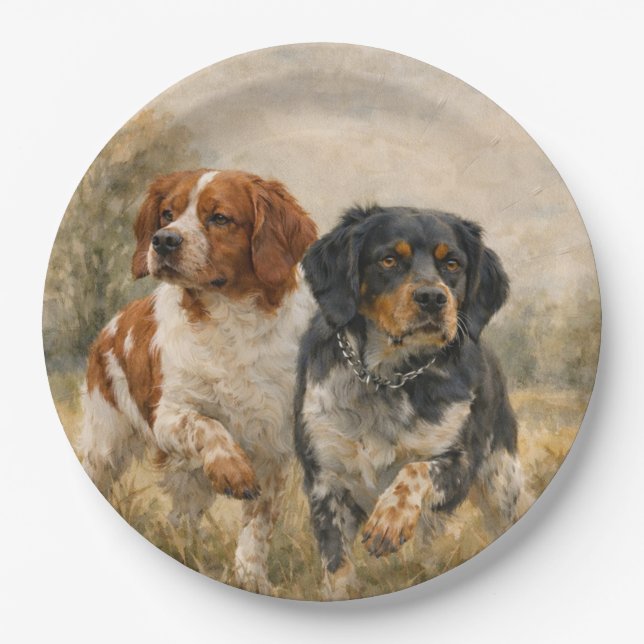 The Brittany spaniel  Paper Plate (Front)
