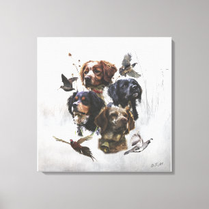 The Brittany Spaniels , Bird Hunting Season Canvas Print