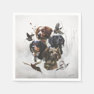 The Brittany Spaniels , Bird Hunting Season Napkin