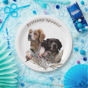 The Brittany Spaniels,  French Brittany, Bird dog, Paper Plate