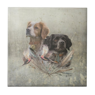 The Brittany Spaniels, French Brittany, Bird dog, Tile