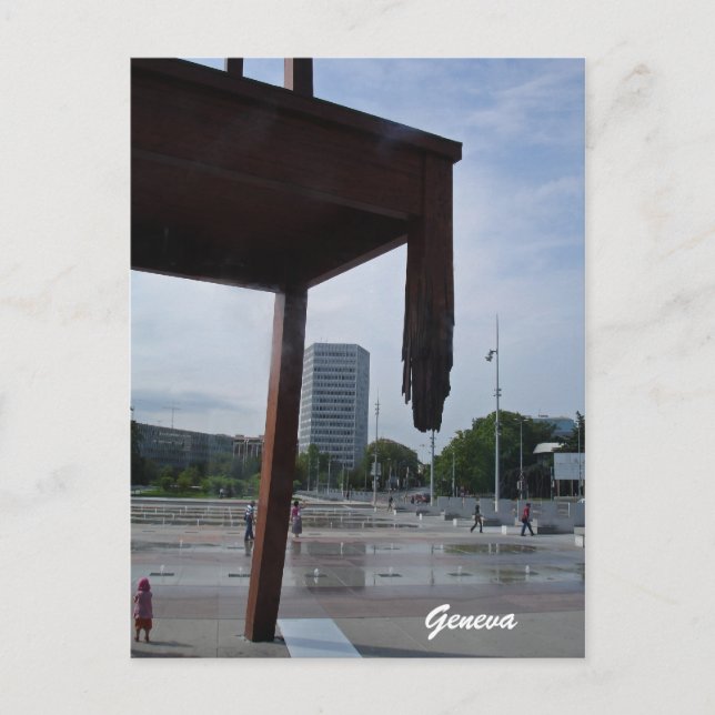The Broken Chair in Geneva Postcard (Front)