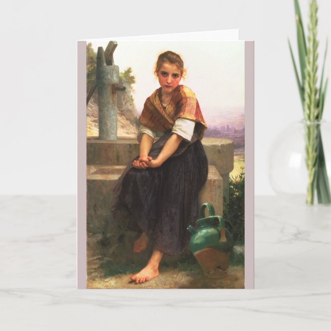 The Broken Pitcher by Bouguereau Card (Front)