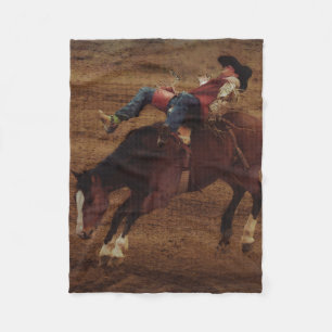 The Bronc - Rodeo Bronco Riding Fleece Blanket