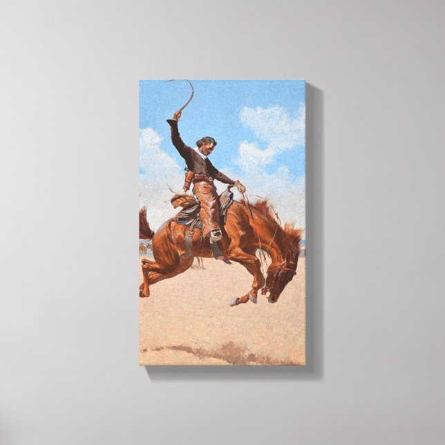 The Bronco Buster (by Frederic Remington) Canvas Print (Front)