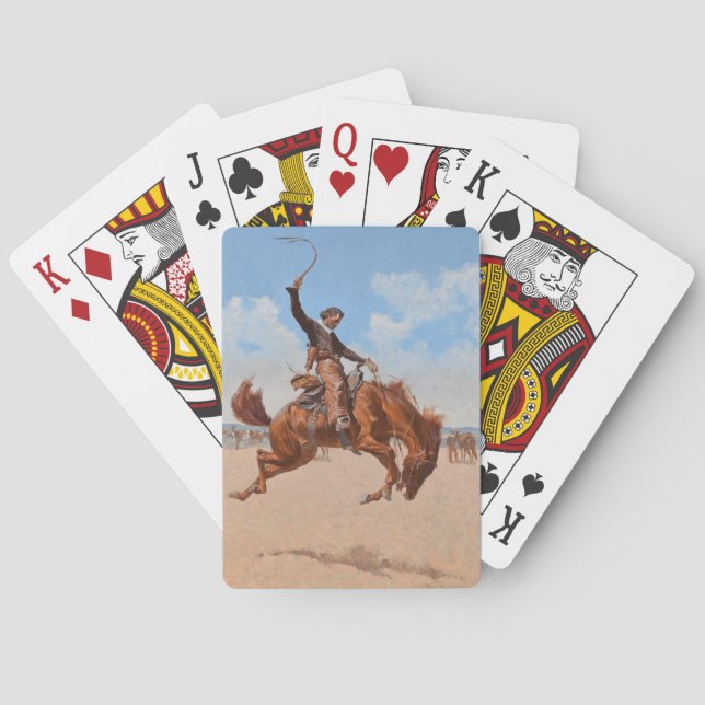 The Bronco Buster (by Frederic Remington) Playing Cards (Back)
