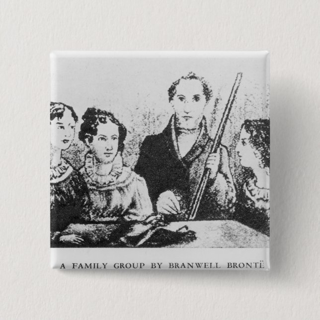 The Bronte Family 2 Inch Square Button (Front)