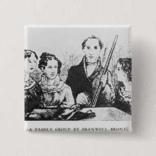 The Bronte Family 2 Inch Square Button
