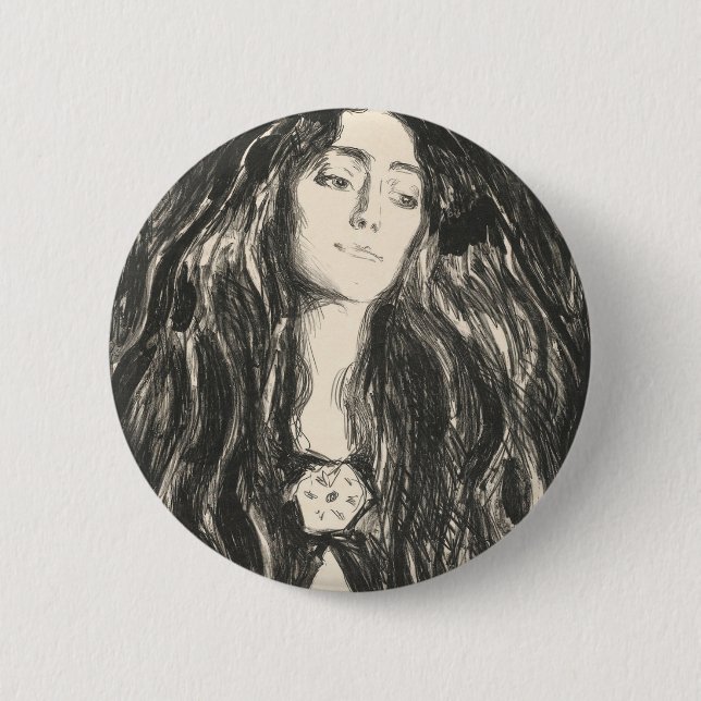 The Brooch Eva Mudocci Edvard Munch 2 Inch Round Button (Front)