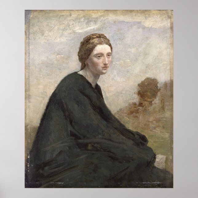The brooding girl, c.1857 poster (Front)
