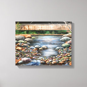 The Brook beautiful clear day streams water rocks Canvas Print