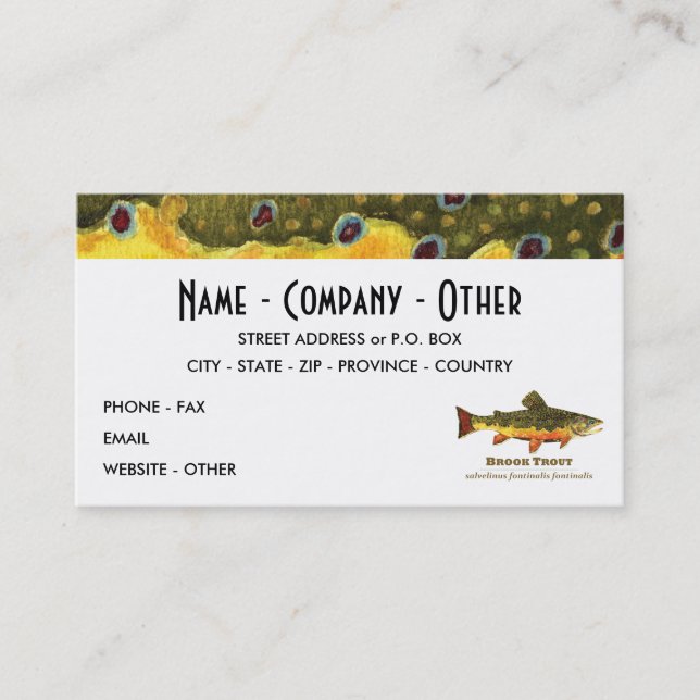 The Brook Trout Business Card (Front)