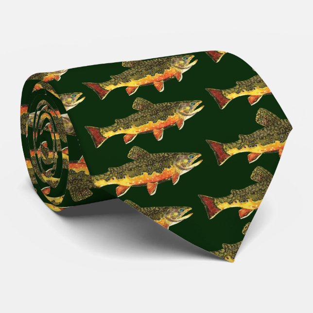 The Brook Trout for Fishermen and Ichthyologist Tie (Rolled)
