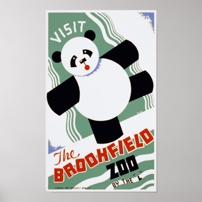 The Brookfield Zoo Panda Vintage WPA Posters (Front)
