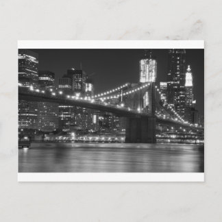 The Brooklyn Bridge - Black and White Postcard