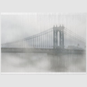 The Brooklyn Bridge in Fog Decoupage Tissue Paper