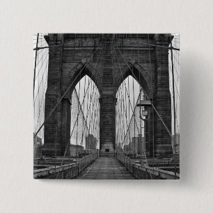 The Brooklyn Bridge in New York City 2 Inch Square Button