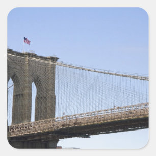 The Brooklyn Bridge in New York City, New 2 Square Sticker