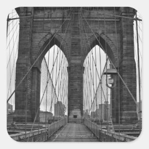 The Brooklyn Bridge in New York City Square Sticker