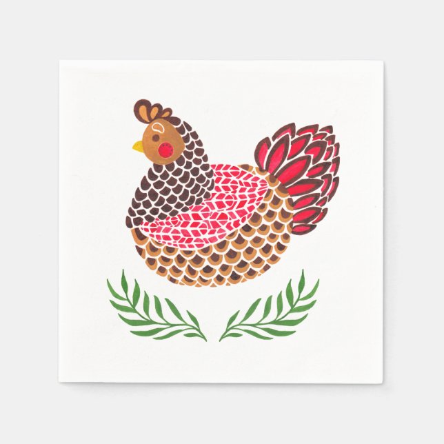 The Brown Hen Napkin (Front)