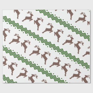 THE BROWN REINDEER PATTERN WRAPPING PAPER
