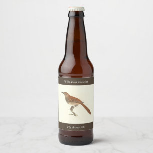 The Brown Thrush or Brown Thrasher, New York Birds Beer Bottle Label