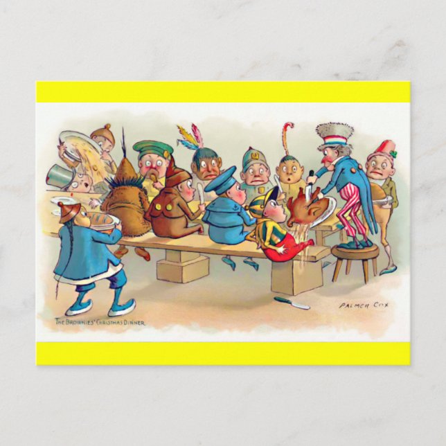 The Brownie's Christmas Dinner Holiday Postcard (Front)