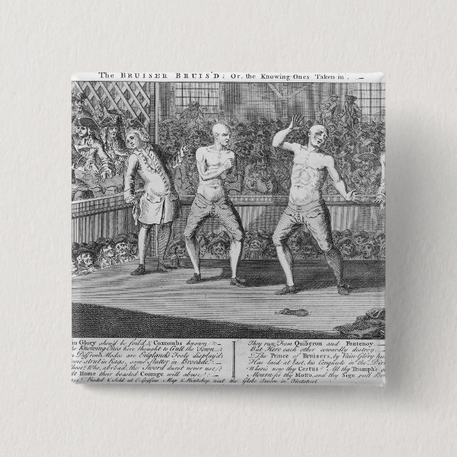 The Bruiser Bruis'd, Or, the Knowing-Ones 2 Inch Square Button (Front)