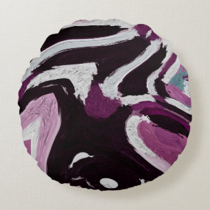 The brush stroke graphic abstract background. Art  Round Pillow