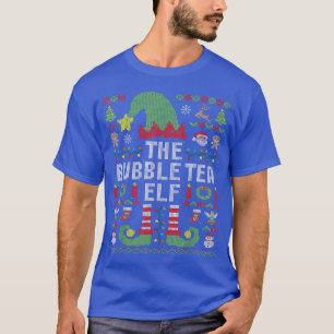The Bubble Tea Elf Ugly Christmas Matching Family T-Shirt