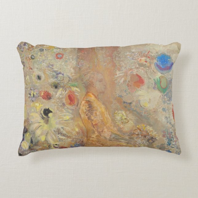 The Buddha by Odilon Redon Accent Pillow (Front)