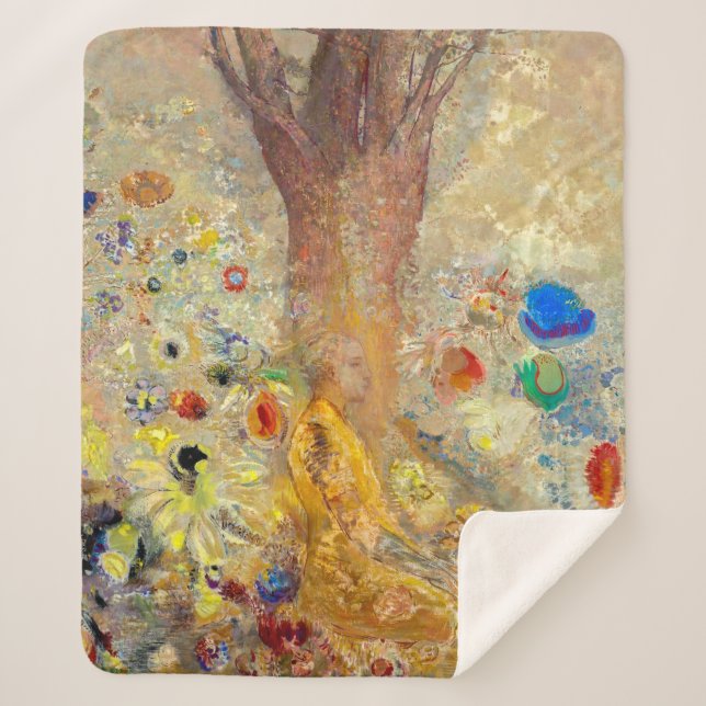 The Buddha | Odilon Redon | Sherpa Blanket (Front)