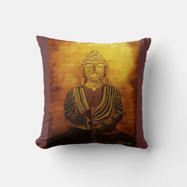 "The Buddha" original image of Eva Borowski Throw Pillow (Front)