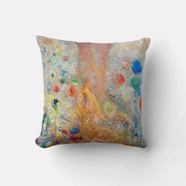 The Buddha, Redon Throw Pillow (Front)