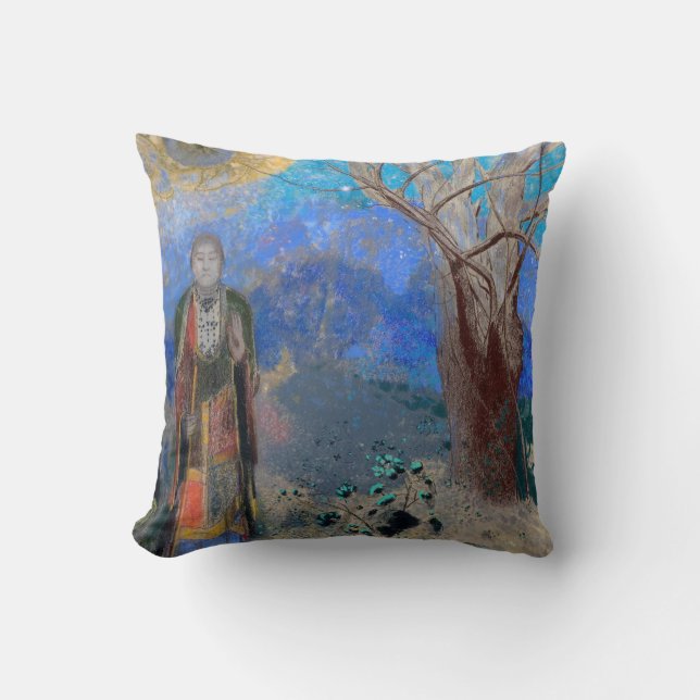 The Buddha, Redon Throw Pillow (Front)