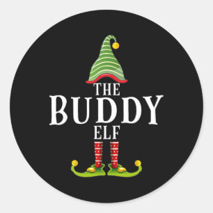 The Buddy Elf Funny Matching Pajama Xmas Classic Round Sticker
