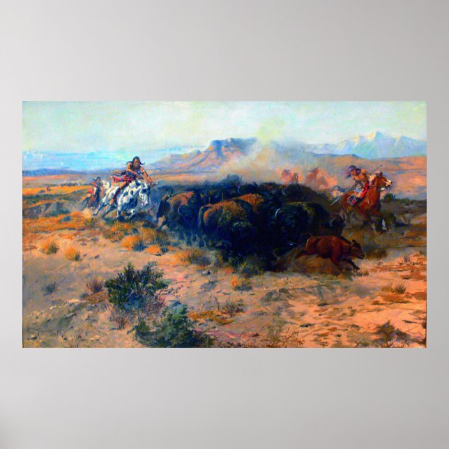The Buffalo Hunt Native American Hunt  Poster (Front)