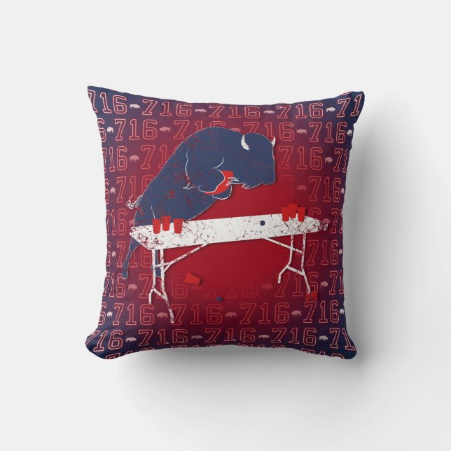 The Buffalo Hurdle Throw Pillow (Front)