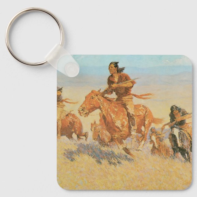 The Buffalo Runners, Big Horn Basin by Remington Keychain (Front)