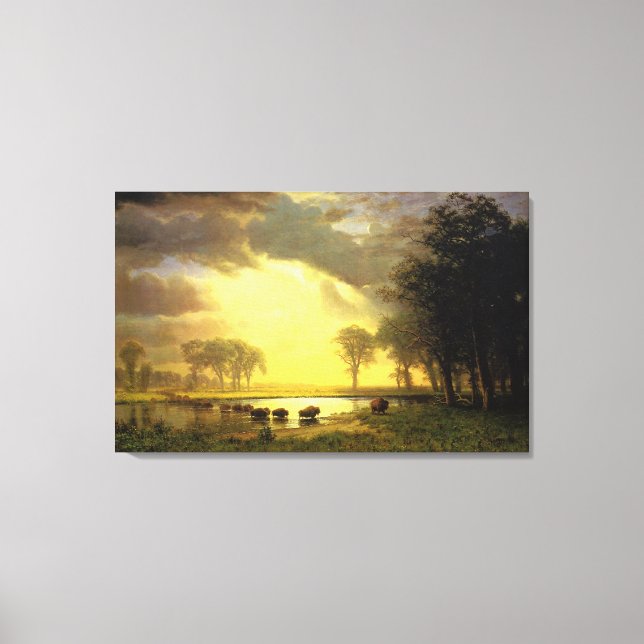 The Buffalo Trail Albert Bierstadt Canvas Print (Front)