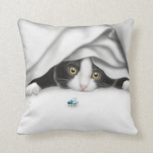 The Bug Hunter Kitten Pillow