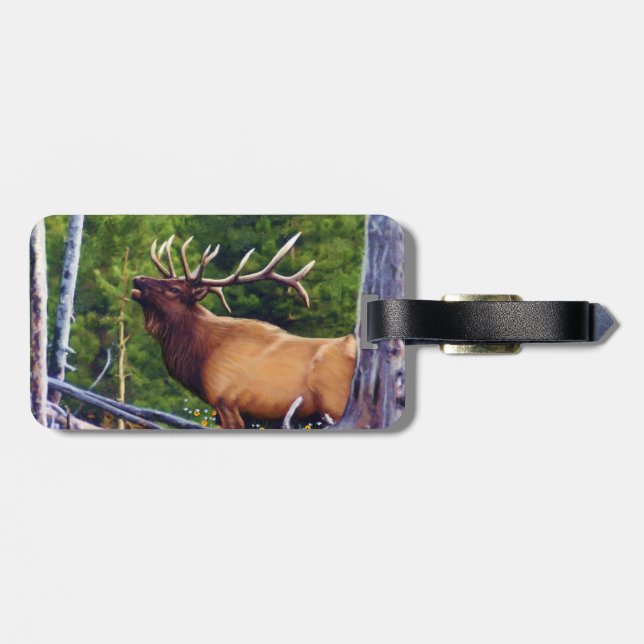The Bugler Elk Bull Luggage Tag (Back Horizontal)
