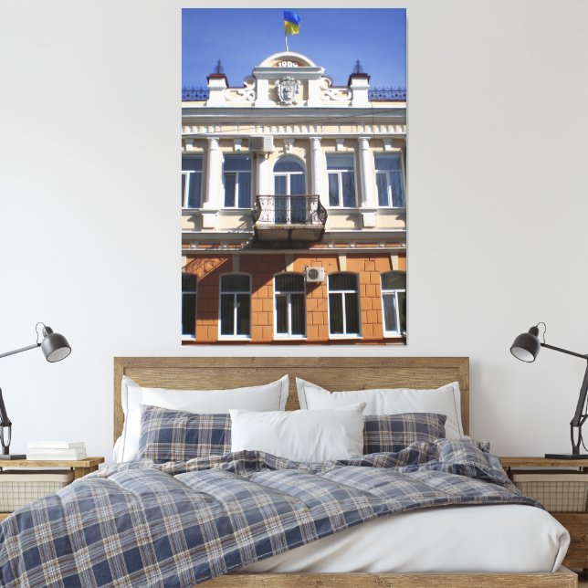 The building of Melitopol city Council Canvas Print (Insitu(Bedroom))