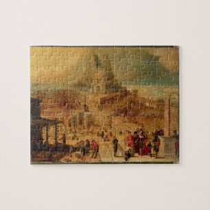 The building of the Tower of Babel (panel) Jigsaw Puzzle