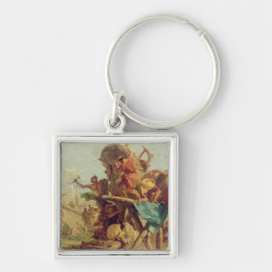 The Building of the Trojan Horse, c.1760 Keychain